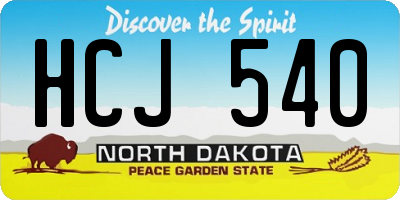 ND license plate HCJ540