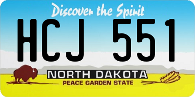 ND license plate HCJ551