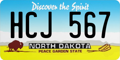 ND license plate HCJ567