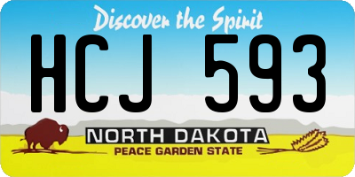 ND license plate HCJ593