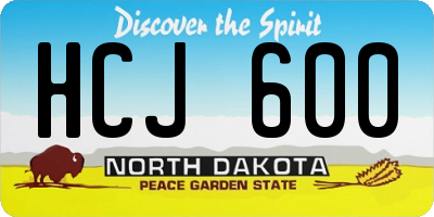 ND license plate HCJ600