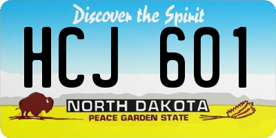 ND license plate HCJ601