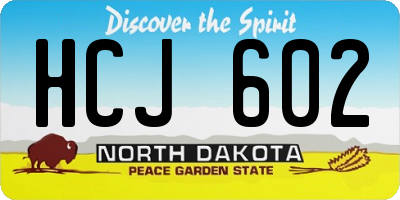 ND license plate HCJ602