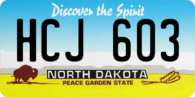 ND license plate HCJ603