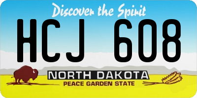 ND license plate HCJ608