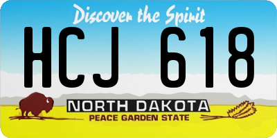 ND license plate HCJ618