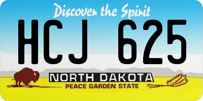 ND license plate HCJ625