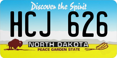 ND license plate HCJ626