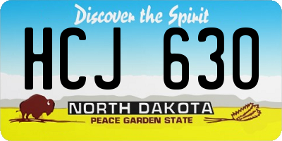 ND license plate HCJ630