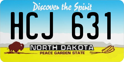 ND license plate HCJ631