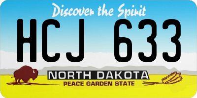 ND license plate HCJ633