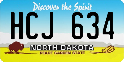 ND license plate HCJ634