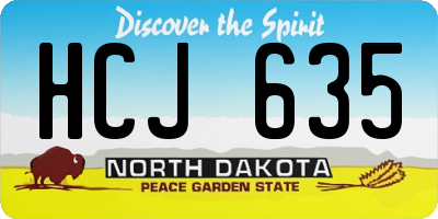 ND license plate HCJ635