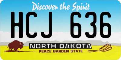 ND license plate HCJ636