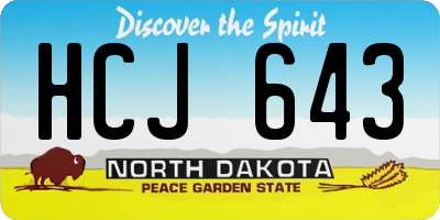 ND license plate HCJ643