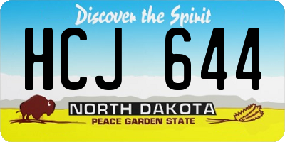 ND license plate HCJ644