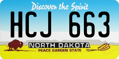 ND license plate HCJ663