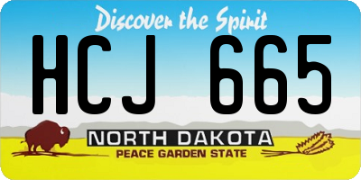 ND license plate HCJ665