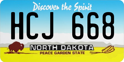 ND license plate HCJ668