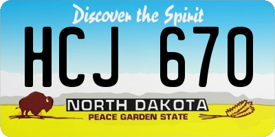 ND license plate HCJ670