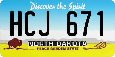 ND license plate HCJ671