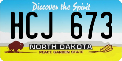ND license plate HCJ673