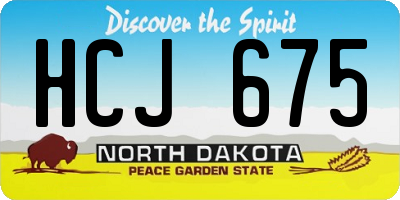 ND license plate HCJ675