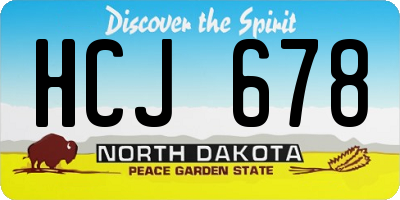 ND license plate HCJ678
