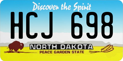 ND license plate HCJ698