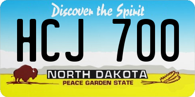 ND license plate HCJ700