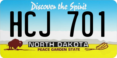 ND license plate HCJ701