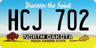 ND license plate HCJ702