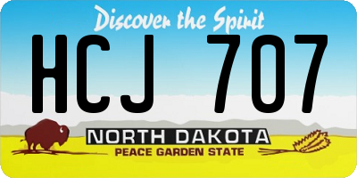 ND license plate HCJ707