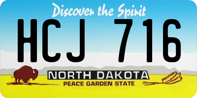 ND license plate HCJ716