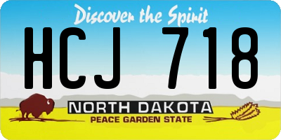 ND license plate HCJ718