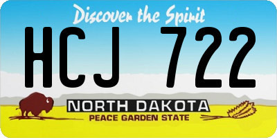 ND license plate HCJ722