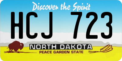 ND license plate HCJ723
