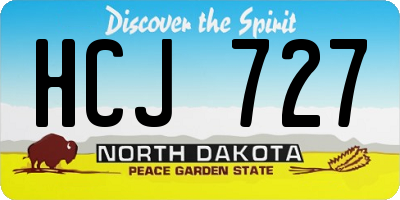 ND license plate HCJ727