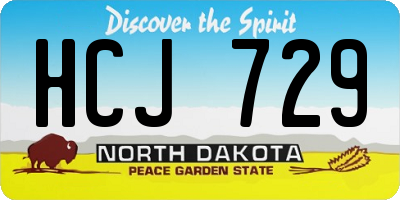 ND license plate HCJ729