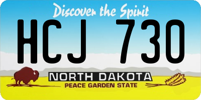 ND license plate HCJ730