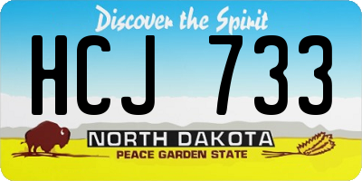 ND license plate HCJ733