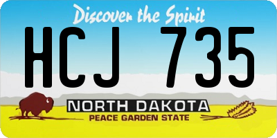 ND license plate HCJ735