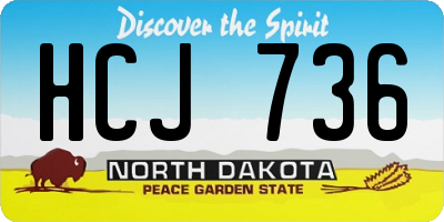 ND license plate HCJ736