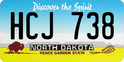 ND license plate HCJ738