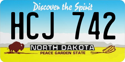 ND license plate HCJ742