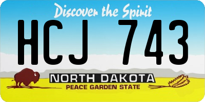 ND license plate HCJ743