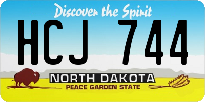 ND license plate HCJ744