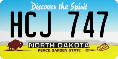 ND license plate HCJ747