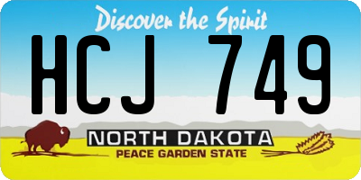 ND license plate HCJ749