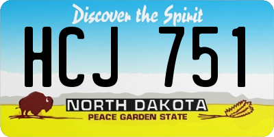 ND license plate HCJ751